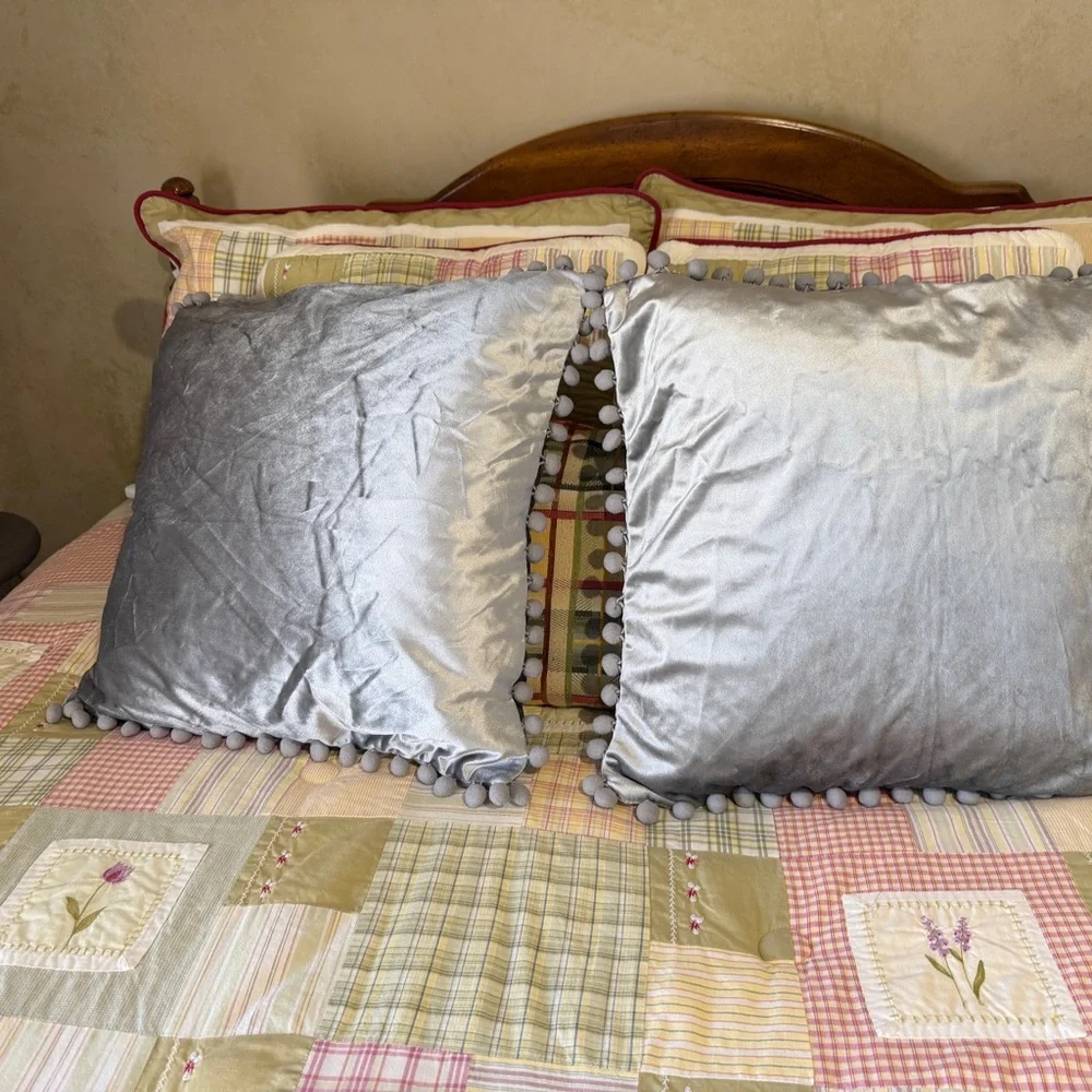 Elegant Silver‎ Throw Pillow Set of 2 New
